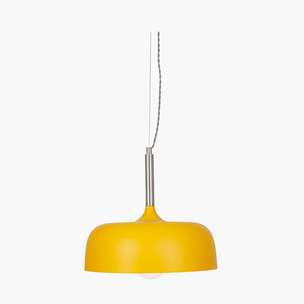Anke Matt Mustard Domed Metal Pendant.