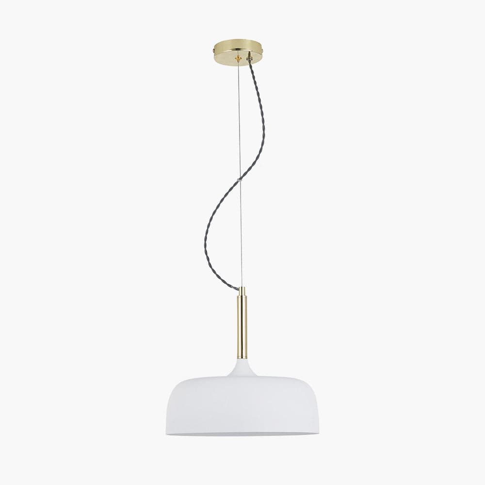 Anke Matt White Domed Pendant.