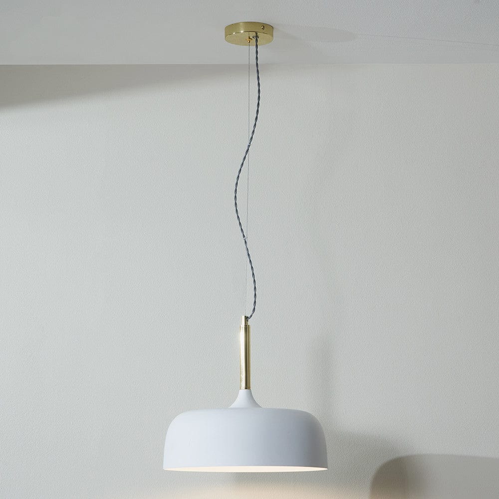Anke Matt White Domed Pendant.