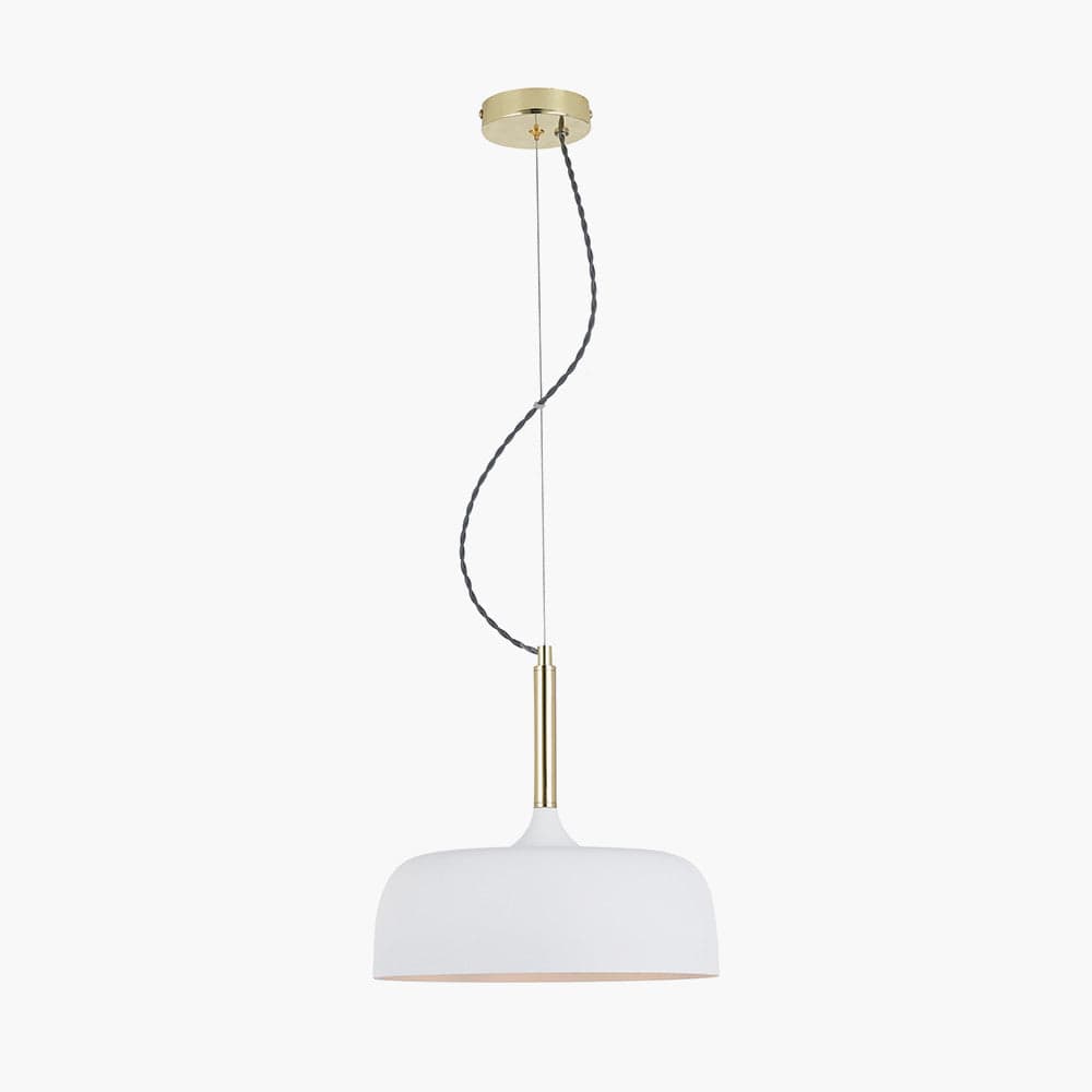 Anke Matt White Domed Pendant.