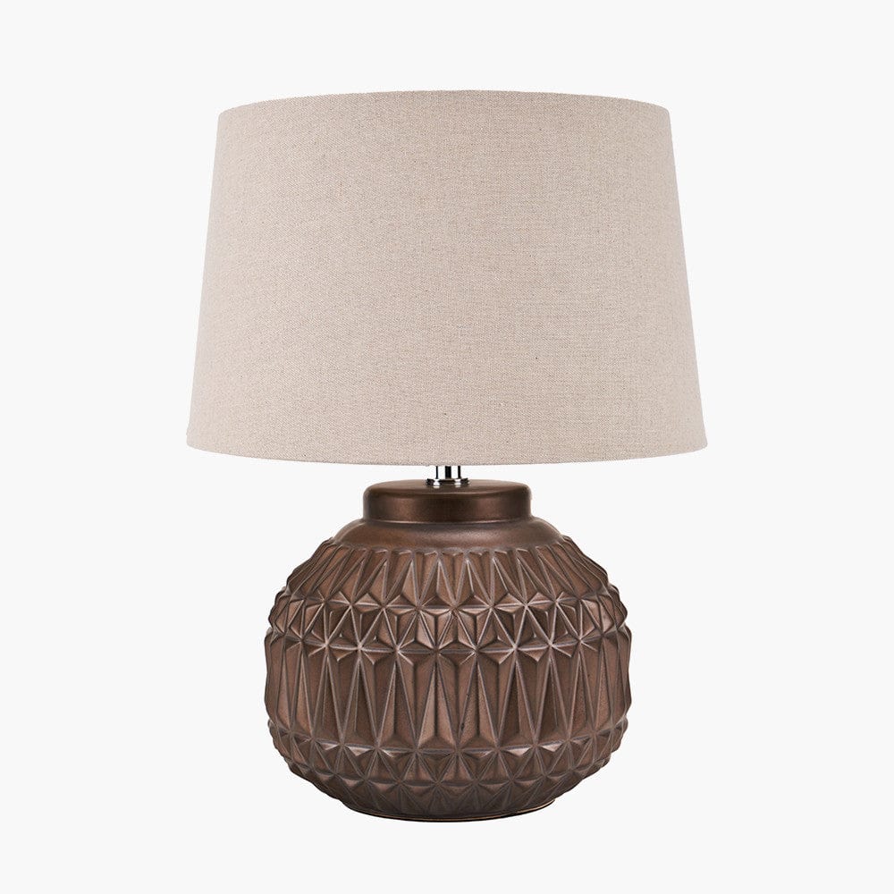 Anneli Bronze Aztec Texture Ceramic Table Lamp.