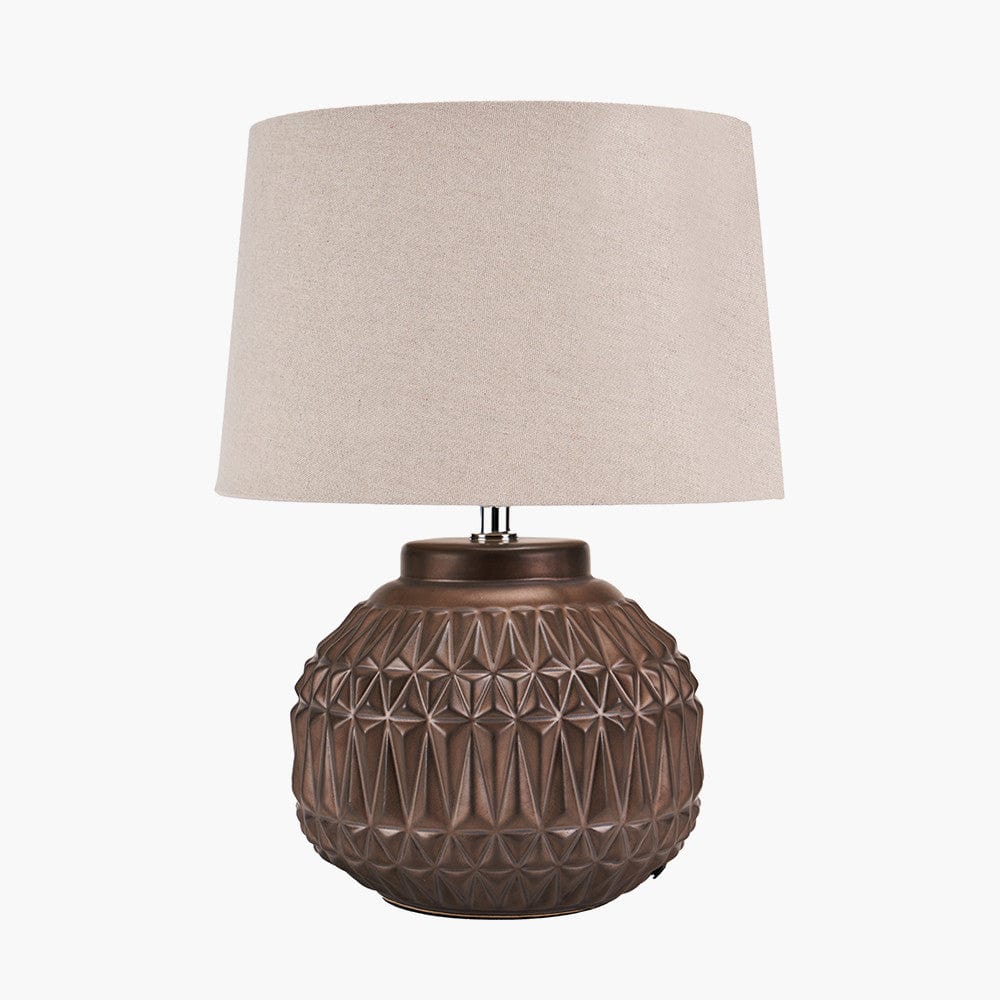 Anneli Bronze Aztec Texture Ceramic Table Lamp.