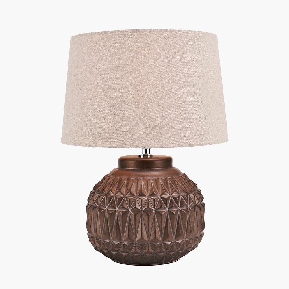 Anneli Bronze Aztec Texture Ceramic Table Lamp.