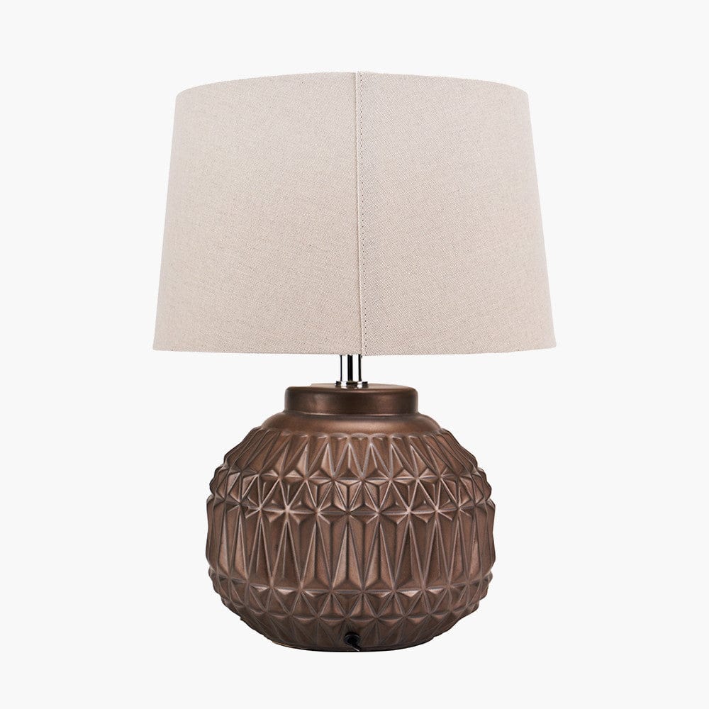 Anneli Bronze Aztec Texture Ceramic Table Lamp.