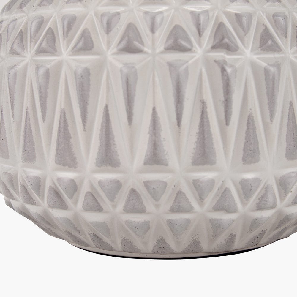 Anneli Warm White Aztec Texture Ceramic Table Lamp.