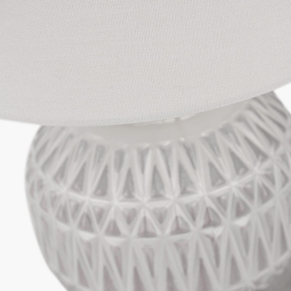 Anneli Warm White Aztec Texture Ceramic Table Lamp.