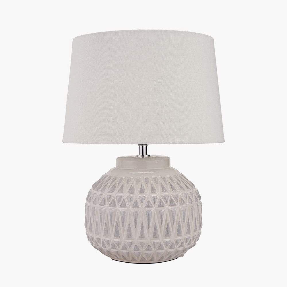 Anneli Warm White Aztec Texture Ceramic Table Lamp.