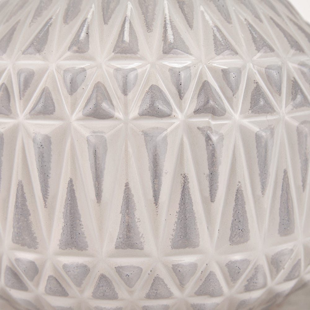 Anneli Warm White Aztec Texture Ceramic Table Lamp.