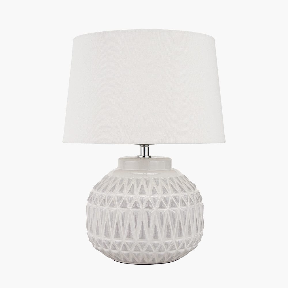 Anneli Warm White Aztec Texture Ceramic Table Lamp.