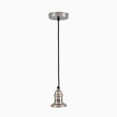 Pacific Lifestyle Lighting Antique Silver Metal Electrical Ceiling Fitting for Café & Dome Pendants House of Isabella UK