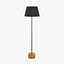 Pacific Lifestyle Lighting Antoine Black Croc and Antique Brass Metal Floor Lamp Base with Lyndon 40cm Black Silk Mix Knife Pleat Tapered Lampshade House of Isabella UK