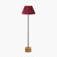 Pacific Lifestyle Lighting Antoine Black Croc and Antique Brass Metal Floor Lamp Base with Malia 40cm Mulberry Red Mushroom Pleat Scalloped Tapered Lamp Shade House of Isabella UK