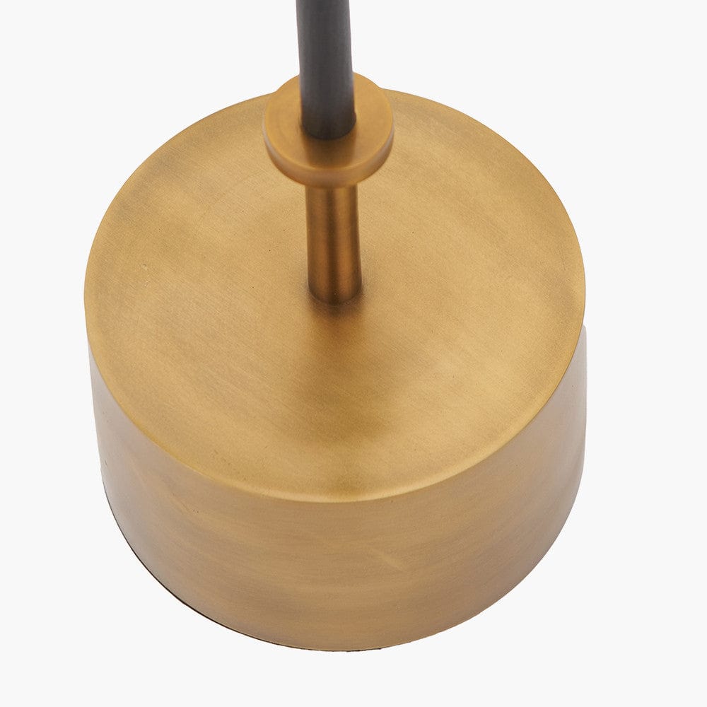 Antoine Black Croc and Antique Brass Metal Floor Lamp.