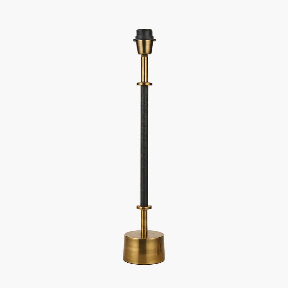 Antoine Black Croc and Antique Brass Metal Table Lamp Base.