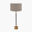 Pacific Lifestyle Lighting Antoine Black Croc and Antique Brass Metal Table Lamp Base with Edward 35cm Natural Linen Cylinder Lampshade House of Isabella UK