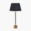 Pacific Lifestyle Lighting Antoine Black Croc and Antique Brass Metal Table Lamp Base with Lyndon 35cm Black Silk Mix Knife Pleat Tapered Lampshade House of Isabella UK