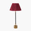 Pacific Lifestyle Lighting Antoine Black Croc and Antique Brass Metal Table Lamp Base with Malia 35cm Mulberry Red Mushroom Pleat Scalloped Tapered Lamp Shade House of Isabella UK