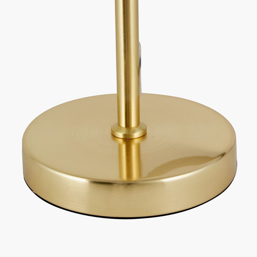 Arabella Smoked Glass Orb and Gold Metal Table Lamp.