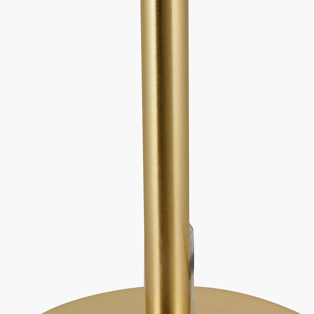 Arabella Smoked Glass Orb and Gold Metal Table Lamp.