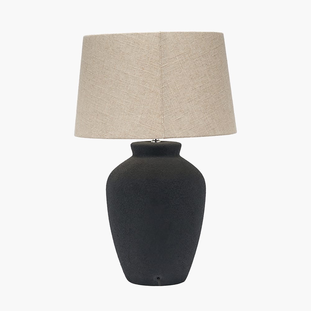Pacific Lifestyle Lighting Areia Black Sand Textured Ceramic Table Lamp House of Isabella UK