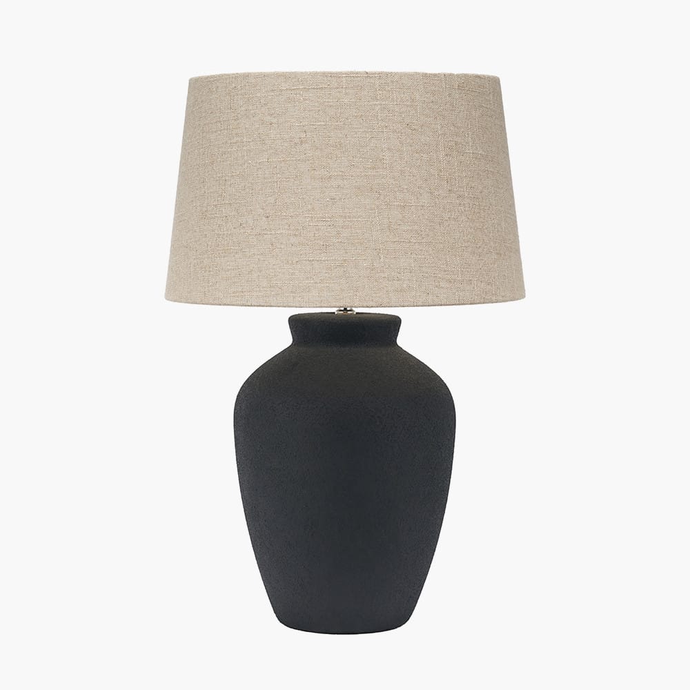 Pacific Lifestyle Lighting Areia Black Sand Textured Ceramic Table Lamp House of Isabella UK