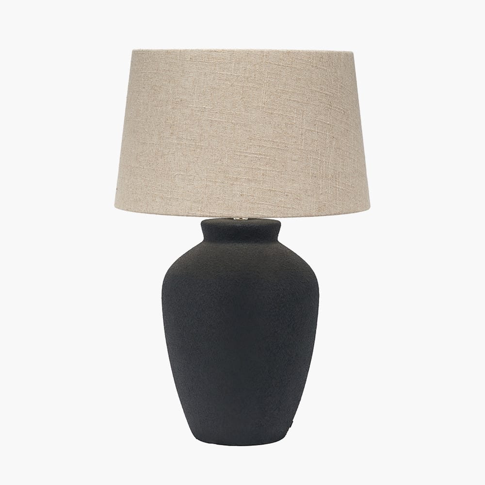 Pacific Lifestyle Lighting Areia Black Sand Textured Ceramic Table Lamp House of Isabella UK