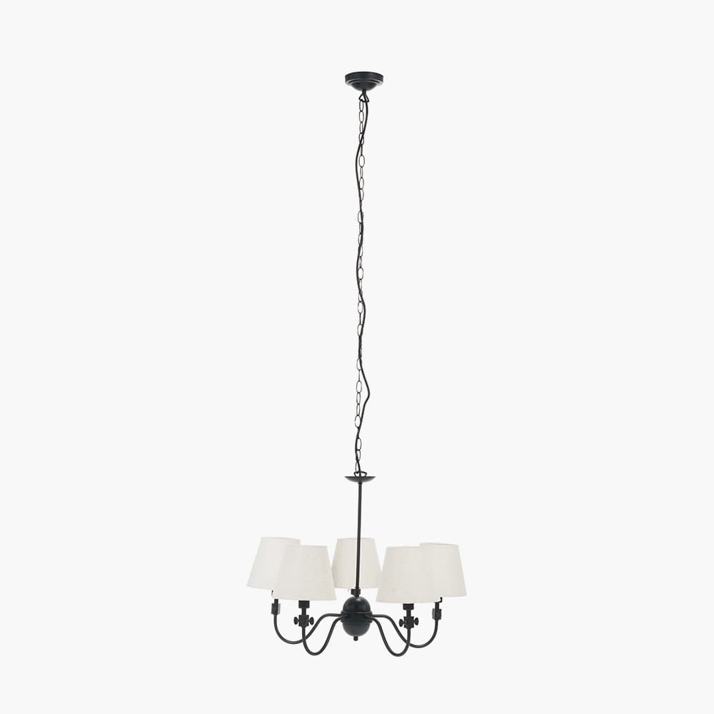 Pacific Lifestyle Lighting Ari Black Metal Curved 5 Arm Pendant House of Isabella UK