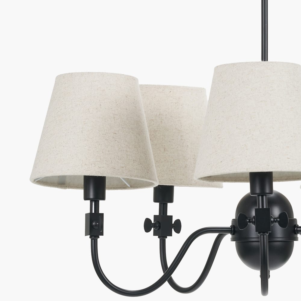 Pacific Lifestyle Lighting Ari Black Metal Curved 5 Arm Pendant House of Isabella UK