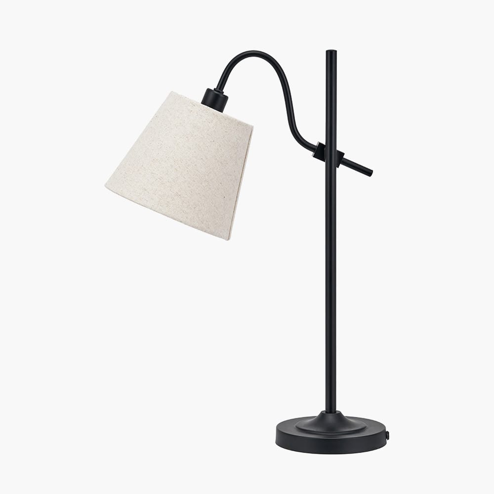 Pacific Lifestyle Lighting Ari Black Metal Curved Arm Table Lamp House of Isabella UK