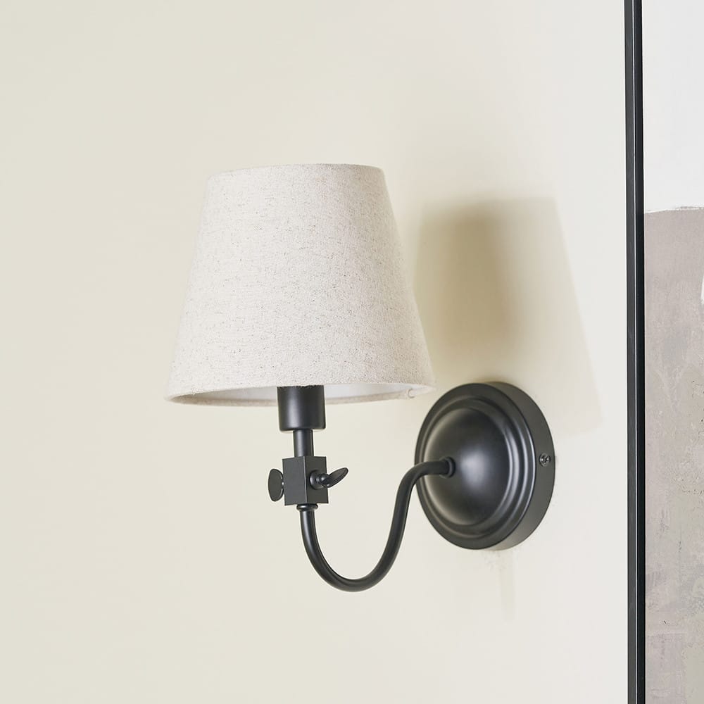 Pacific Lifestyle Lighting Ari Black Metal Curved Arm Wall Light House of Isabella UK