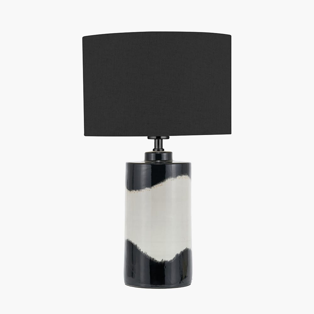 Pacific Lifestyle Lighting Arlese Monochrome Abstract Ceramic Table Lamp House of Isabella UK
