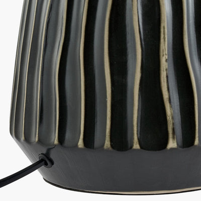 Pacific Lifestyle Lighting Artemis Grey Textured Ceramic & Brushed Silver Table Lamp House of Isabella UK