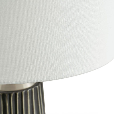 Pacific Lifestyle Lighting Artemis Grey Textured Ceramic & Brushed Silver Tall Table Lamp House of Isabella UK