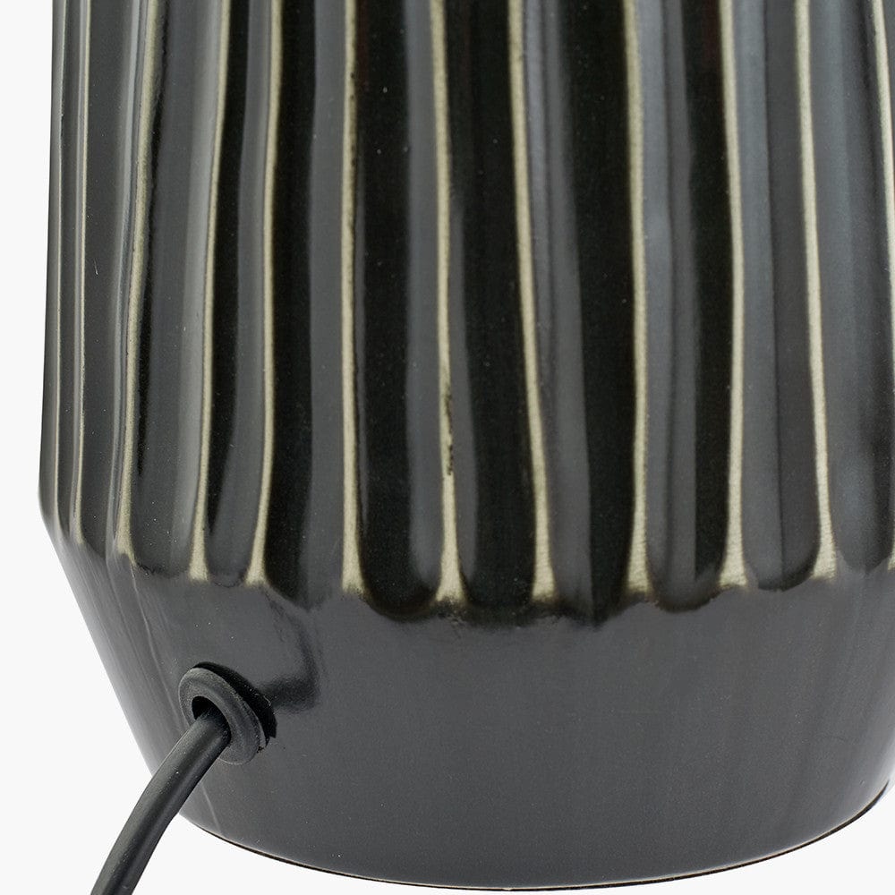 Artemis Grey Textured Ceramic & Brushed Silver Tall Table Lamp.