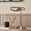 Pacific Lifestyle Lighting Ashford Antique Silver Metal Bankers Table Lamp House of Isabella UK