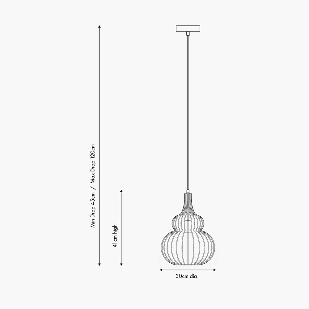 Pacific Lifestyle Lighting Asilah French Gold Metal Wire Shaped Pendant House of Isabella UK