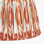 Pacific Lifestyle Lighting Asilah Matt Black Aluminium Tall Footed Table Lamp Base with Izara 40cm Cinnamon Ikat Patterned Mushroom Pleat Tapered Lampshade House of Isabella UK
