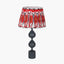 Pacific Lifestyle Lighting Asilah Matt Black Aluminium Tall Footed Table Lamp Base with Izara 40cm Red Ikat Patterned Mushroom Pleat Tapered Lampshade House of Isabella UK