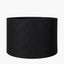 Pacific Lifestyle Lighting Asilah Matt Black Aluminium Tall Footed Table Lamp Base with Lino 40cm Black Self Lined Linen Cylinder Lampshade House of Isabella UK