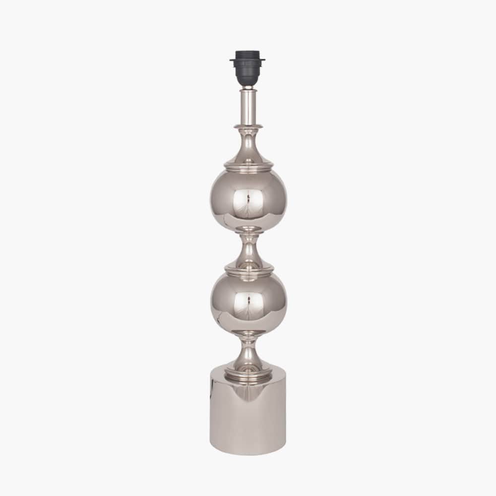 Asilah Silver Aluminium Tall Footed Table Lamp Base.