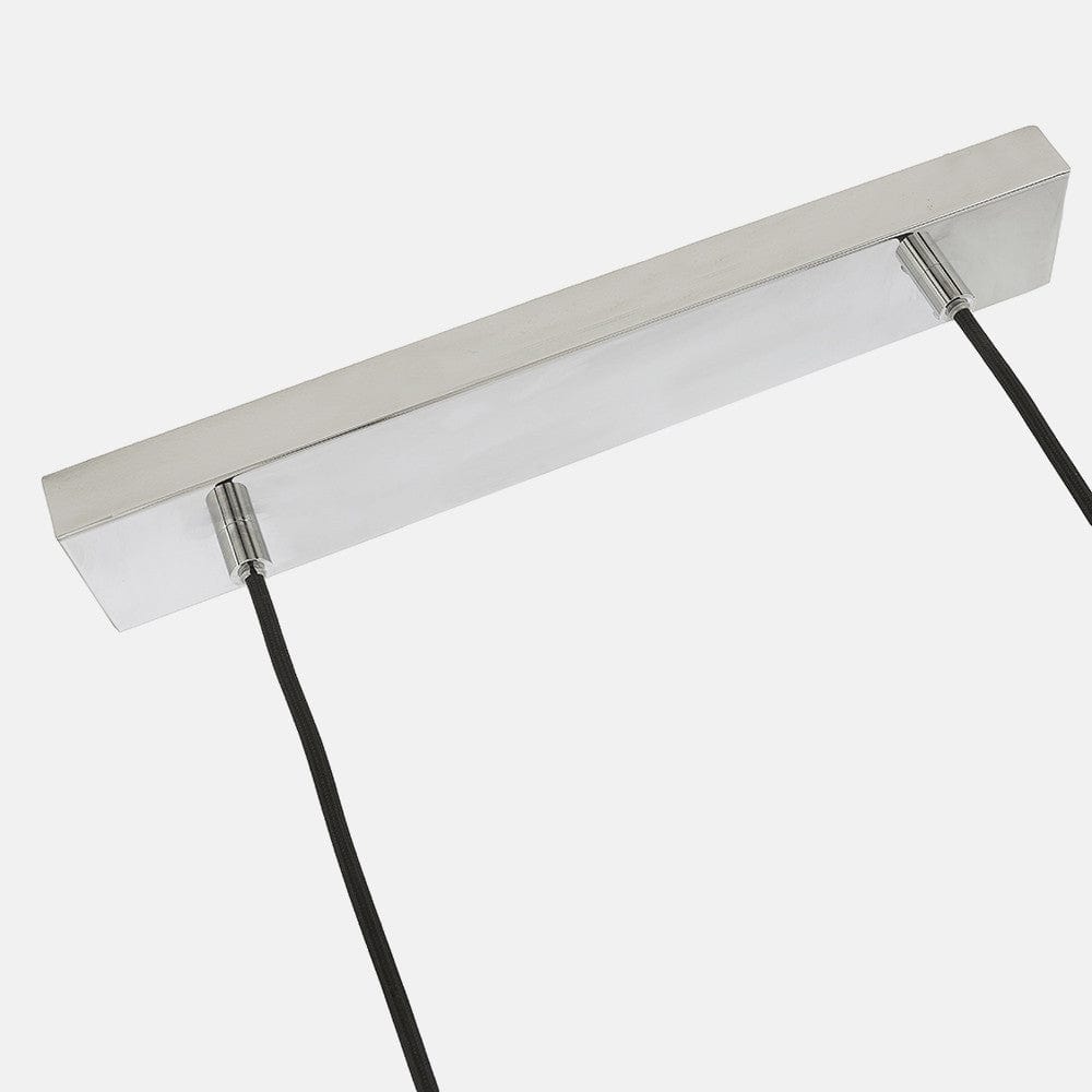 Asterope 3 White Orb and Shiny Chrome Metal Pendant.