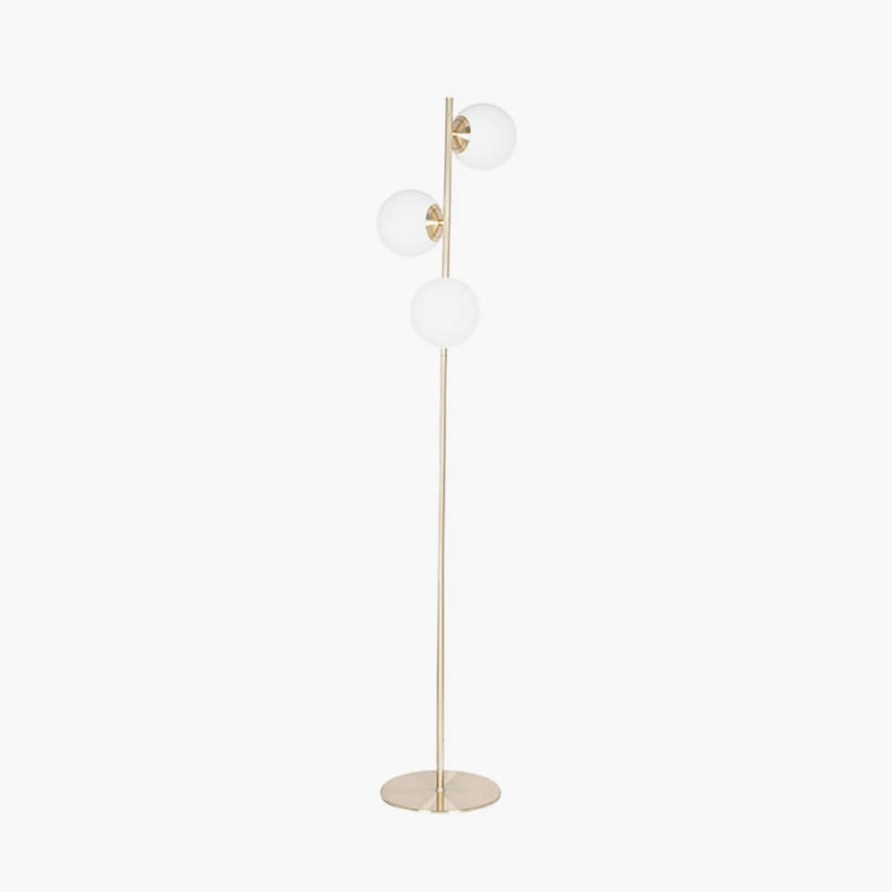 Asterope White Orb and Gold Metal Floor Lamp.