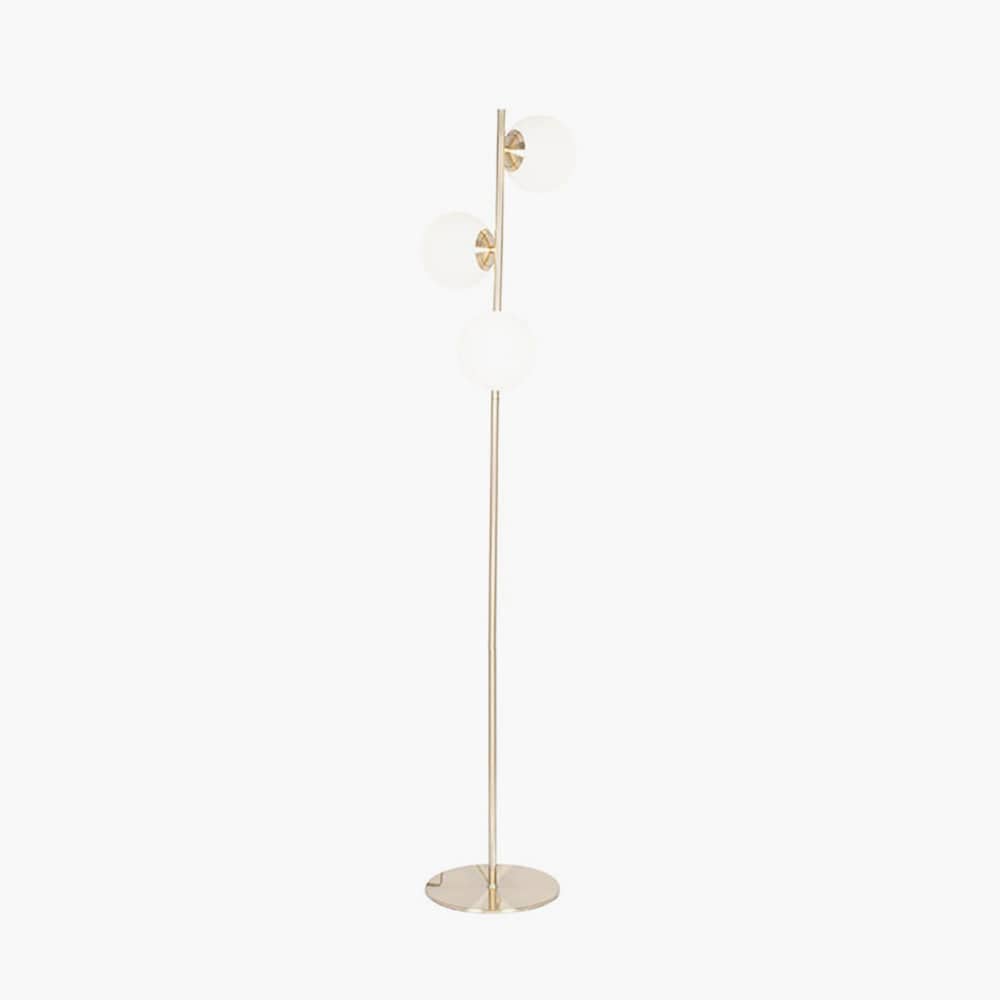 Asterope White Orb and Gold Metal Floor Lamp.