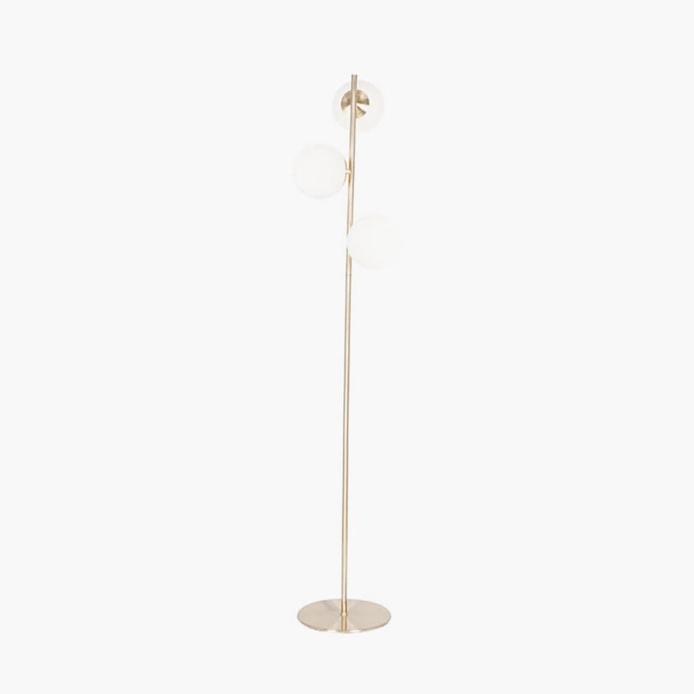 Asterope White Orb and Gold Metal Floor Lamp.
