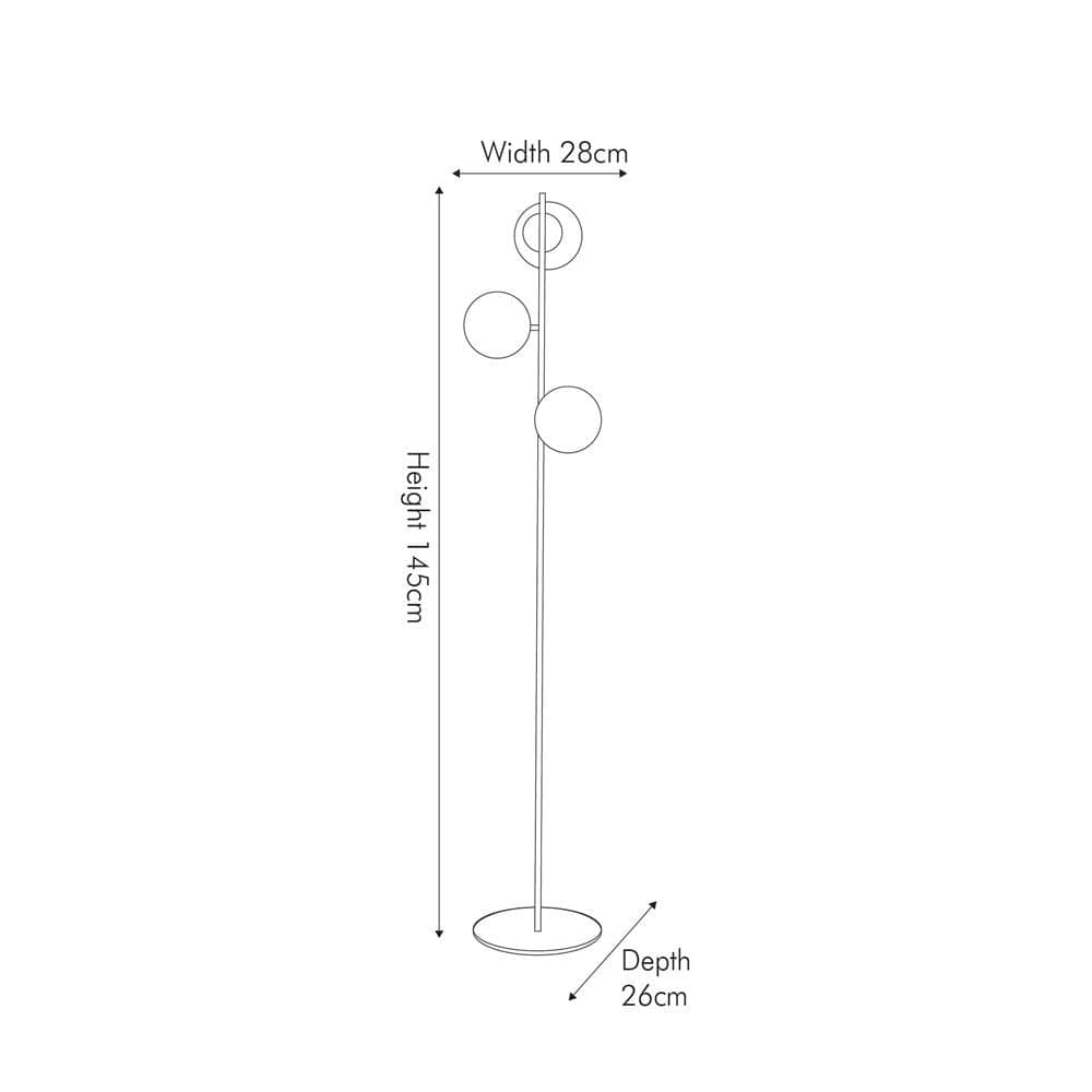 Asterope White Orb and Gold Metal Floor Lamp.