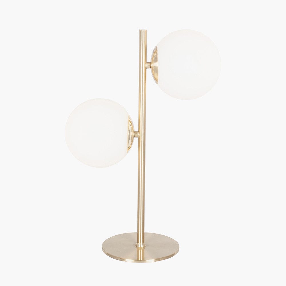 Asterope White Orb and Gold Metal Table Lamp.