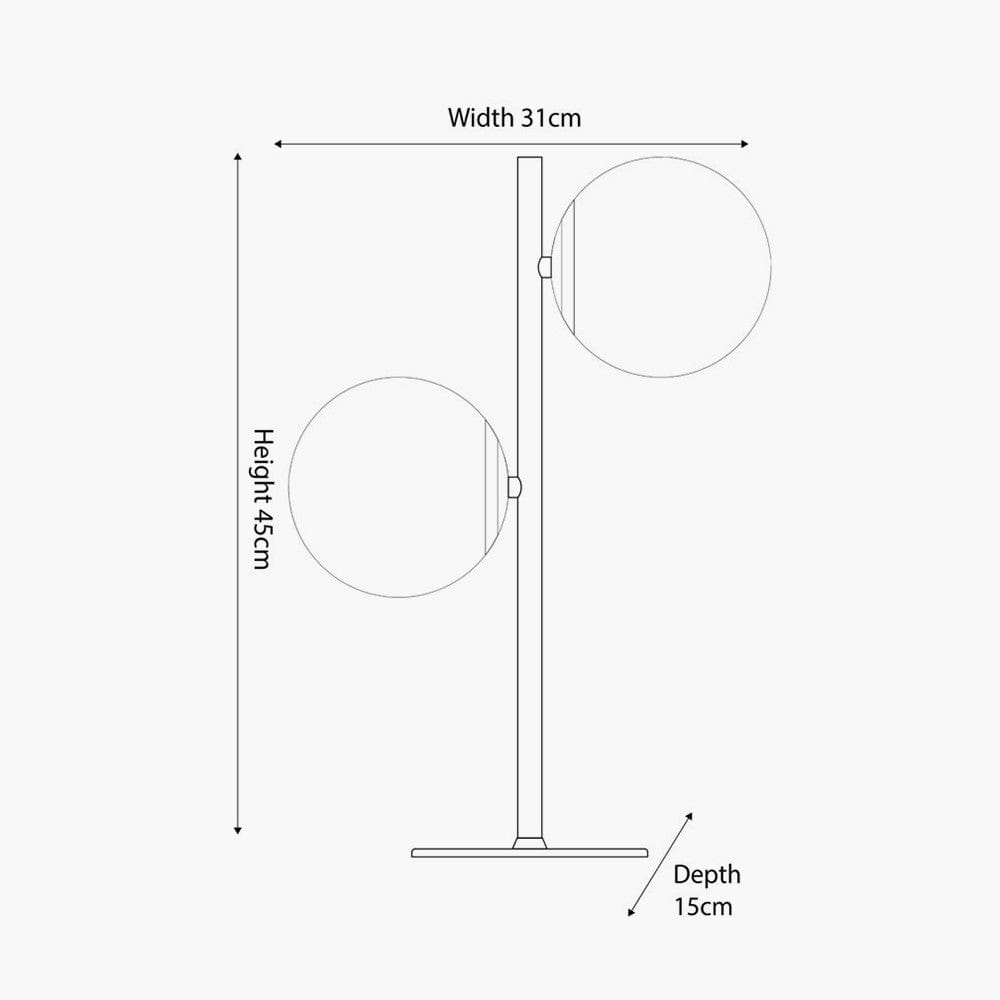 Asterope White Orb and Gold Metal Table Lamp.