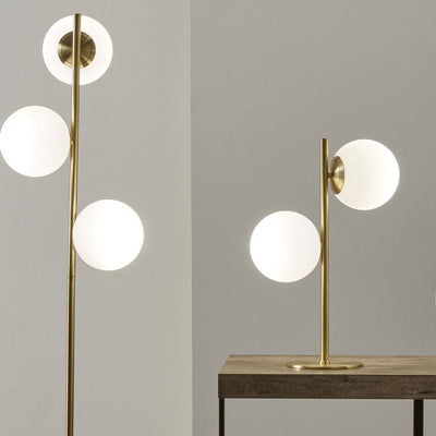 Pacific Lifestyle Lighting Asterope White Orb and Gold Metal Table Lamp House of Isabella UK