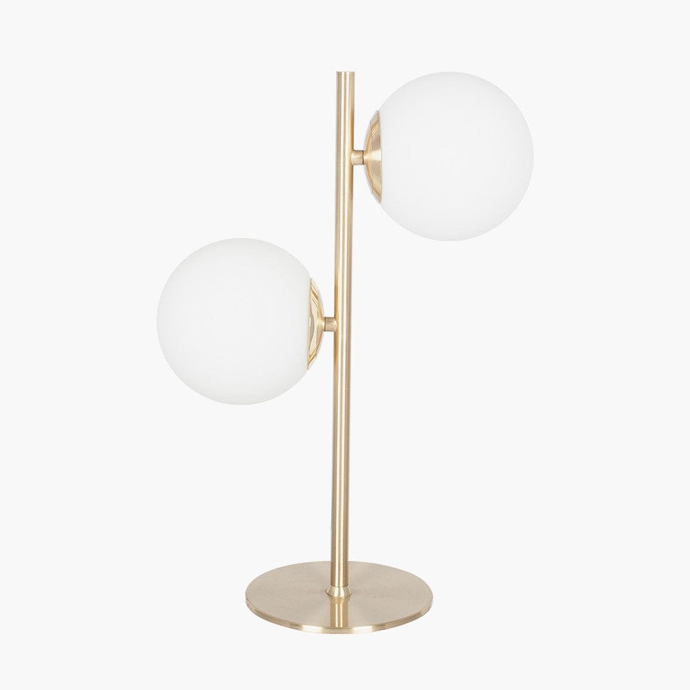 Asterope White Orb and Gold Metal Table Lamp.