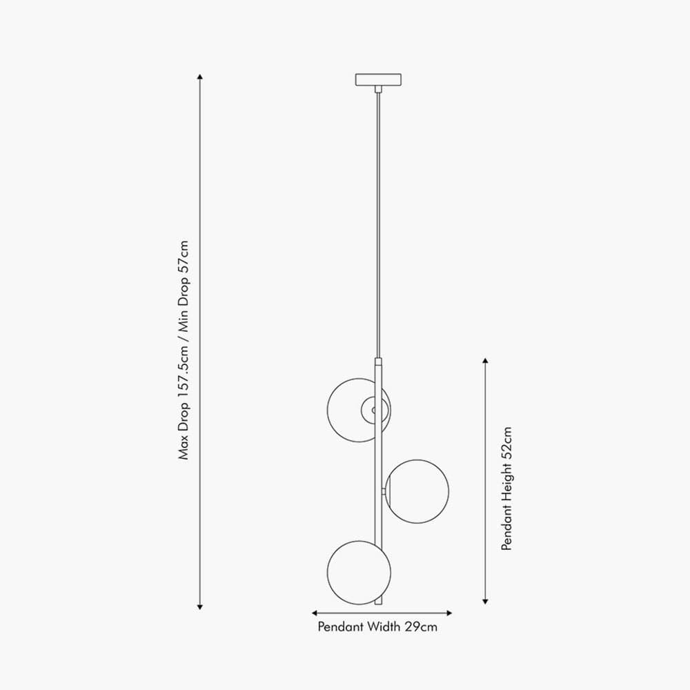 Asterope White Orb and Shiny Chrome Metal Pendant.